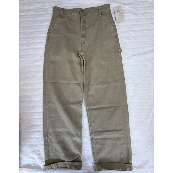 Mother The Stud Finder Sneak Pants Womens 31 Prairie Sand Wide Leg Carpenter USA - Picture 1 of 16